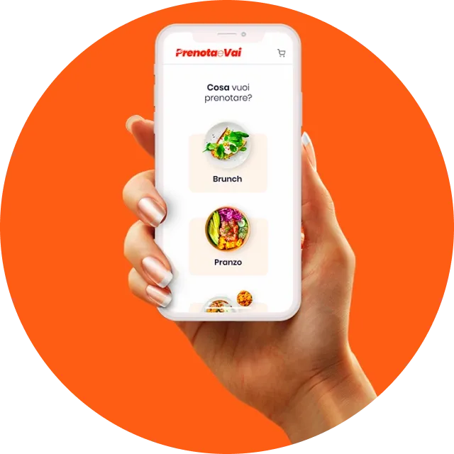 Dispositivo Movil App Comida Con Mano De Usuario